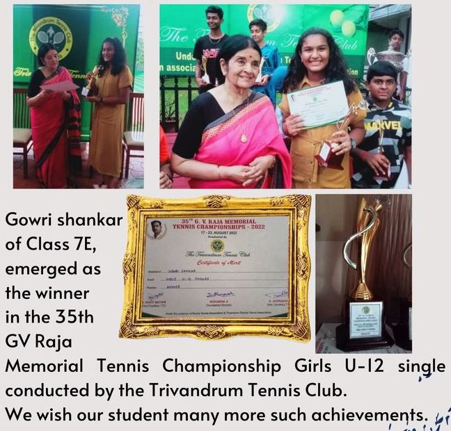 Winner in the 35th GV Raja Memorial Tennis Championship